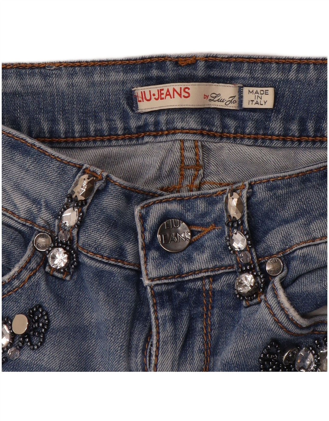 Jeans dritti effetto consumato da donna Liu Jo W26 L27 Blu