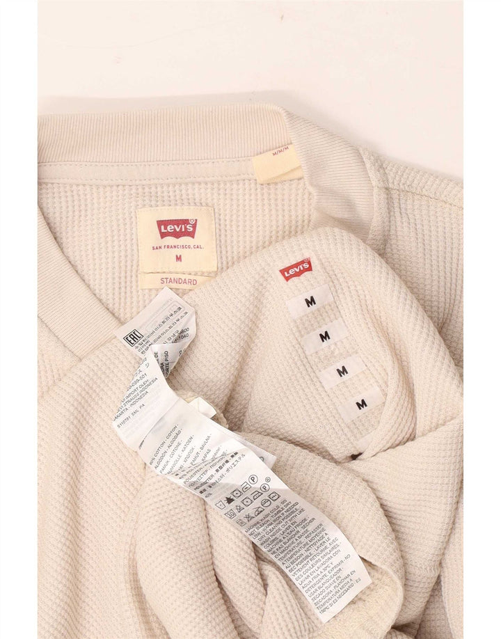 Levi's Uomo Standard Top Manica Lunga Cotone Beige Medio