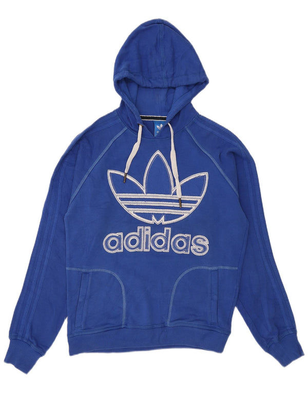 Felpa con cappuccio grafica da uomo Adidas Large blu