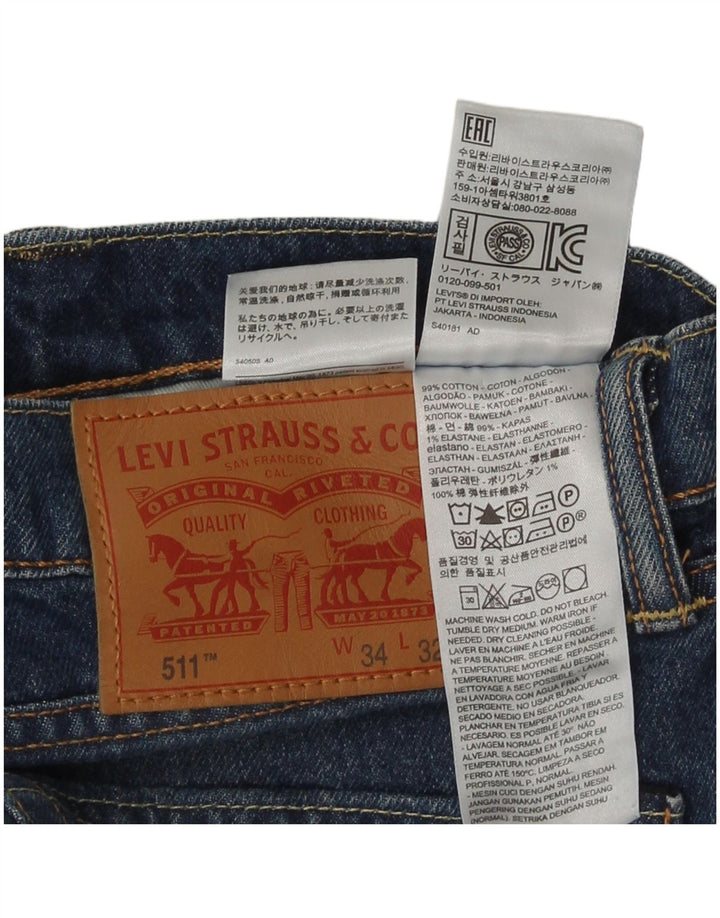 Jeans Levi's Uomo 511 Slim W34 L32 Cotone Blu