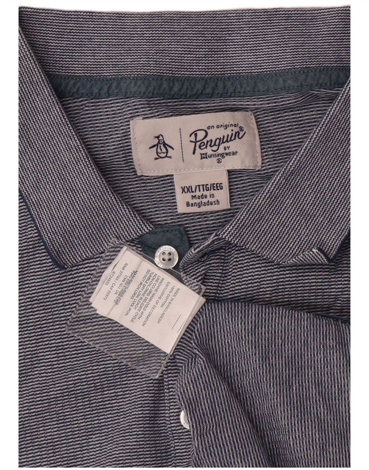 Polo da uomo PENGUIN 2XL Classica in cotone a righe blu