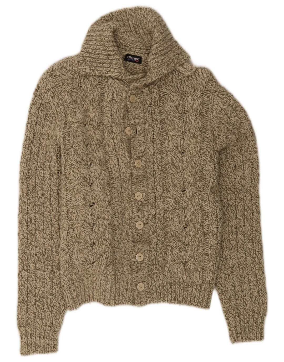 Maglione cardigan da donna Blauer UK 14 Lana beige medio