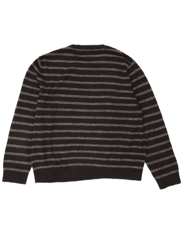 Maglione maglione girocollo da uomo Nautica 2XL cotone a righe nere