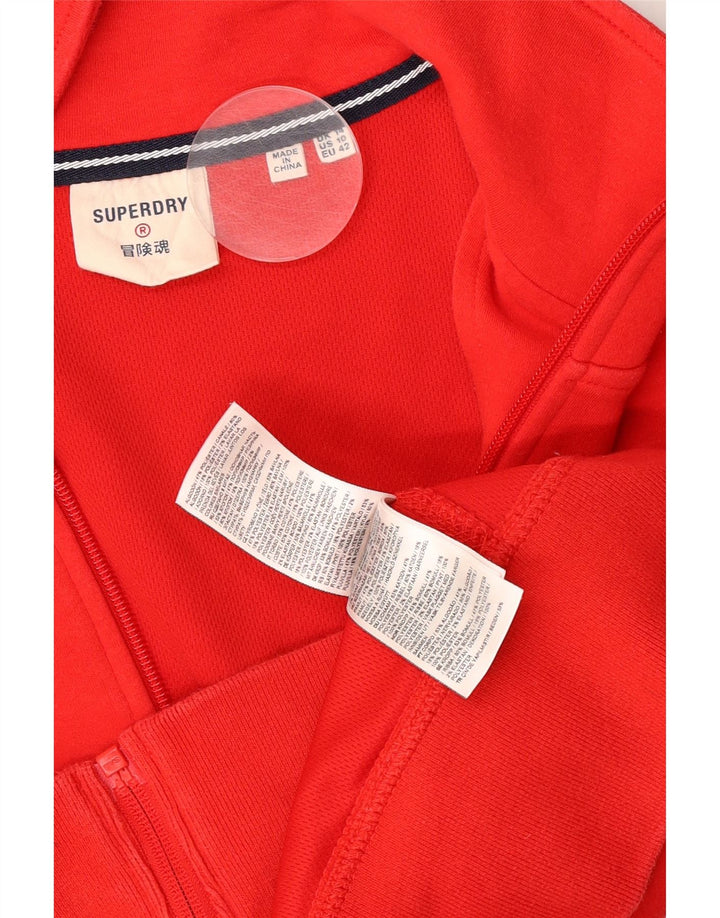 Giacca da ginnastica corta da donna Superdry UK 14 Large Red Colourblock