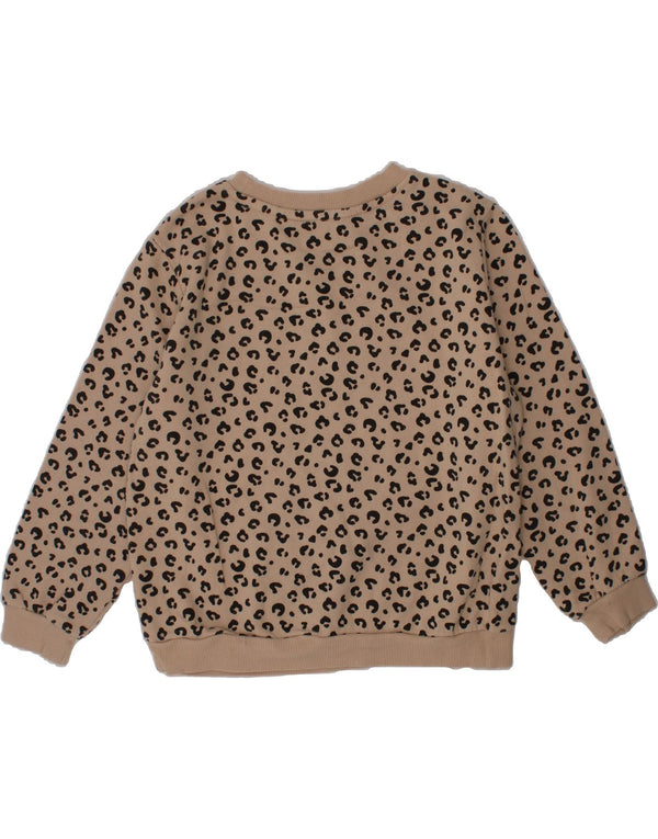 H&M Girls Mickey Mouse Sweatshirt Jumper 6-7 Years Beige Animal Print