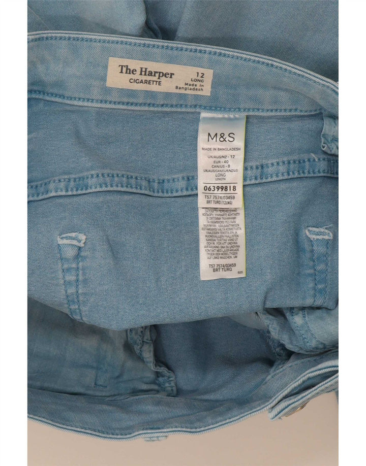Jeans dritti da donna Marks & Spencer UK 12 medio W30 L27 Turchese