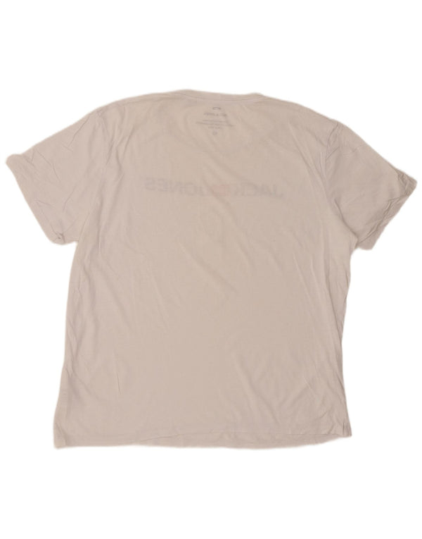 JACK & JONES T-shirt grafica da uomo 2XL bianca in cotone