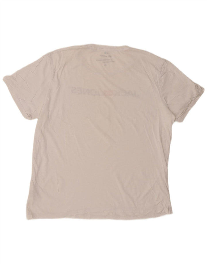 JACK & JONES T-shirt grafica da uomo 2XL bianca in cotone