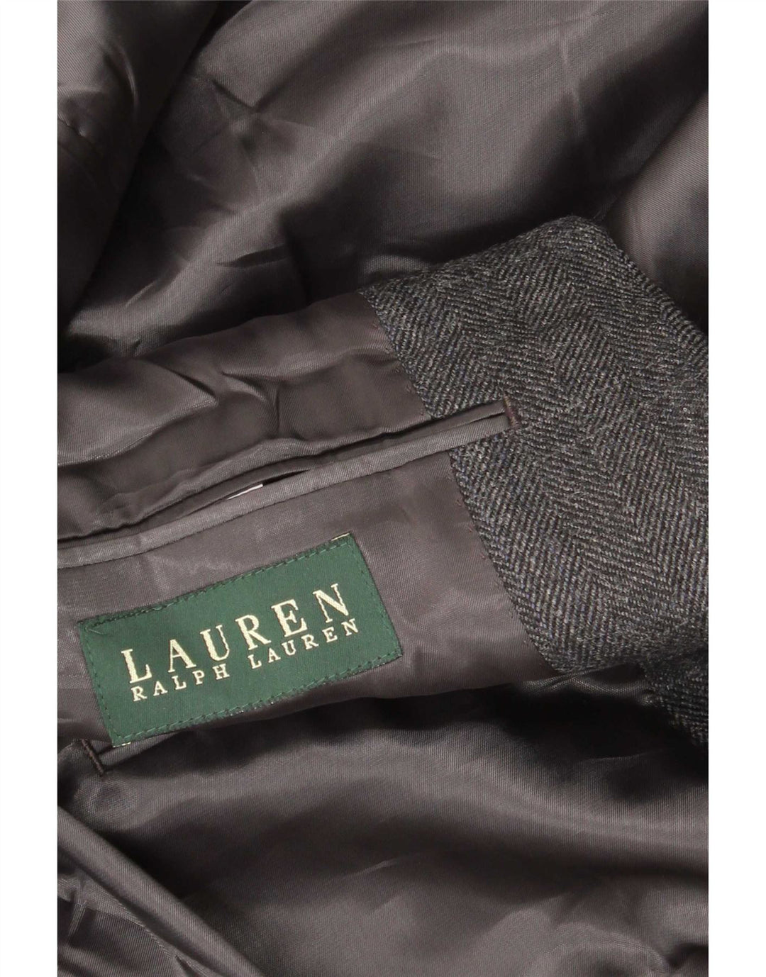 Giacca blazer da uomo vestibilità regolare Ralph Lauren UK 48 3XL grigio a spina di pesce