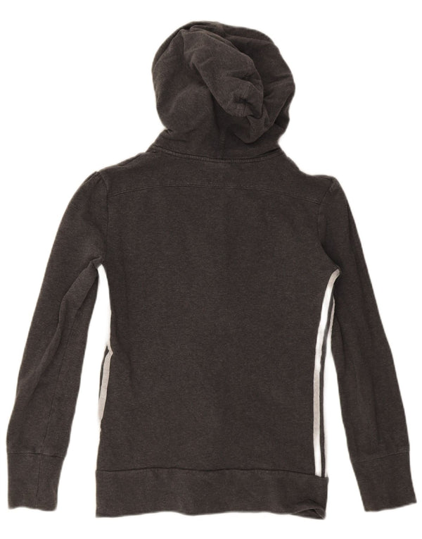 Maglione con cappuccio e zip da donna Adidas UK 16 grande cotone grigio