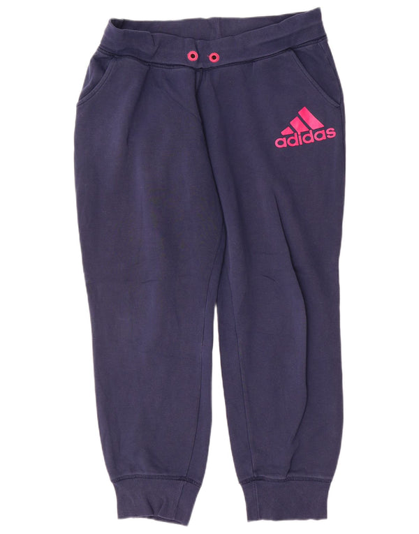 Pantaloni da tuta con grafica Adidas da donna Joggers UK 12/14 Medio Blu navy