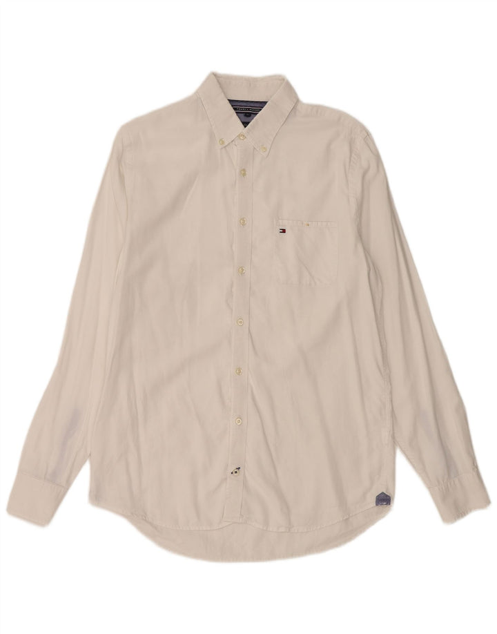 Camicia slim fit da uomo Tommy Hilfiger bianca media