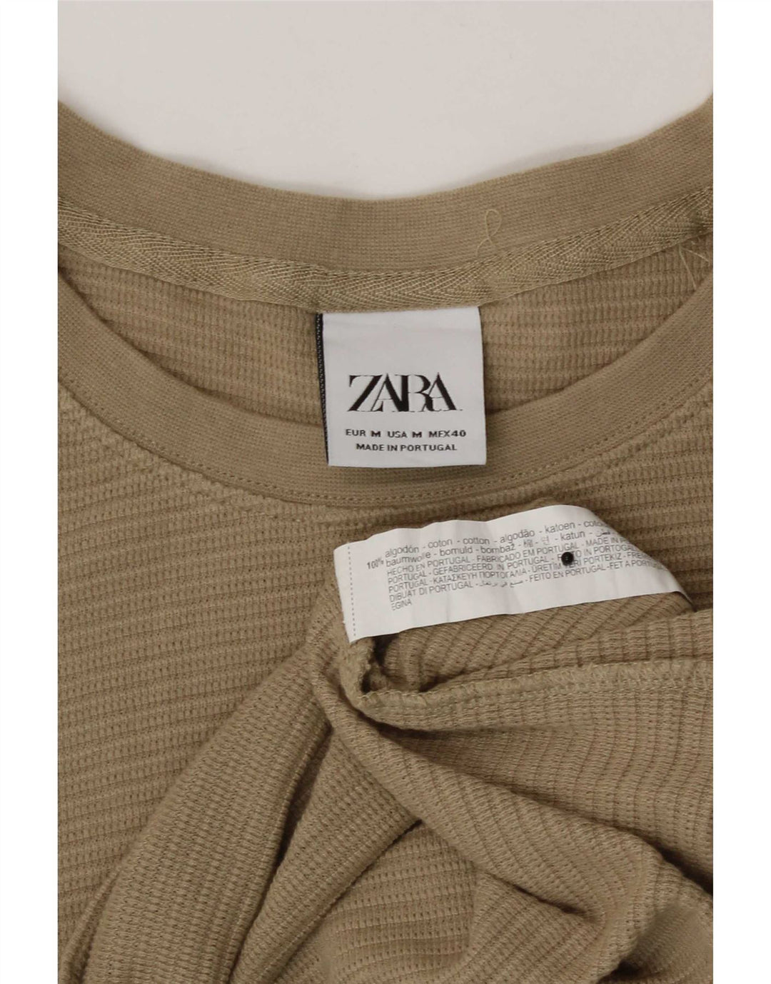 T-shirt da uomo Zara Top in cotone marrone medio