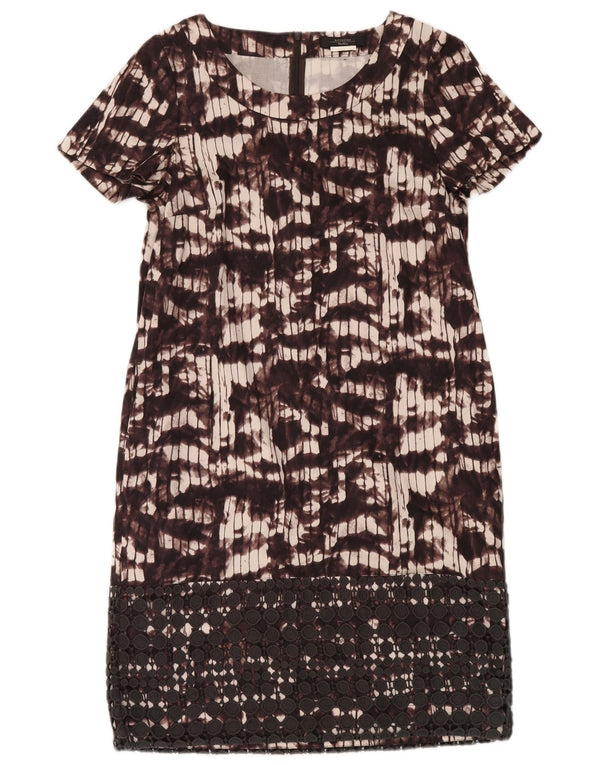 Abito a trapezio con motivo astratto da donna Max Mara UK 12 Borgogna medio