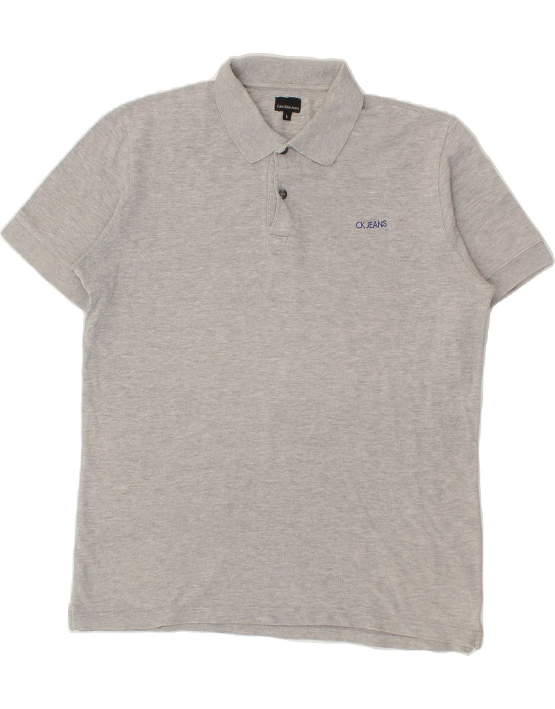CALVIN KLEIN Mens Polo Shirt Large Grey Vintage Calvin Klein and Second-Hand Calvin Klein from Messina Hembry 