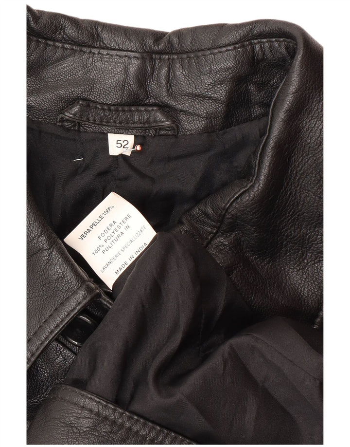 Cappotto in pelle da uomo VINTAGE IT 52 XL in pelle nera