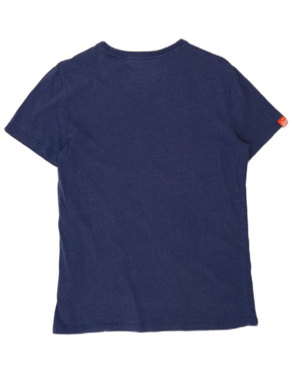 T-shirt da uomo Superdry Top Small in cotone chiazzato blu
