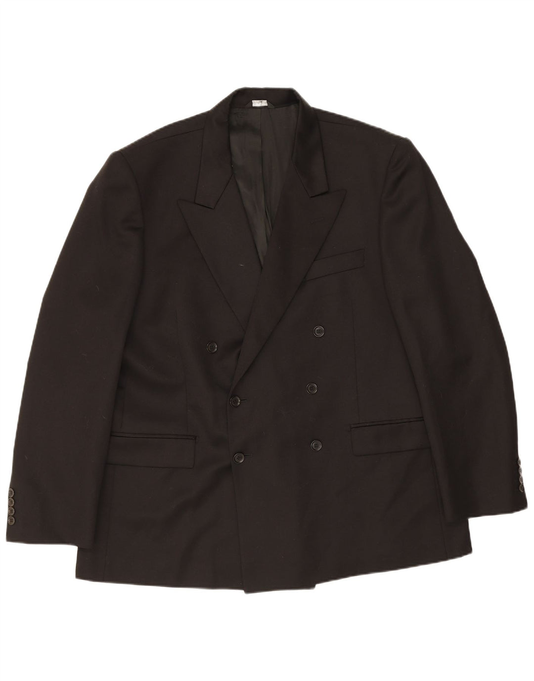 Giacca Blazer Doppiopetto Uomo Angelico IT 58 4XL Lana Nera