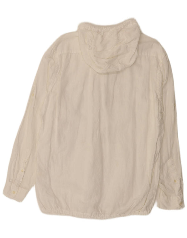 Maglione con cappuccio e zip, vestibilità rilassata, da uomo, Zara, grande, bianco