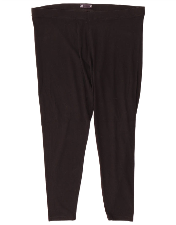 Leggings da donna Marks & Spencer UK 20 2XL Cotone nero