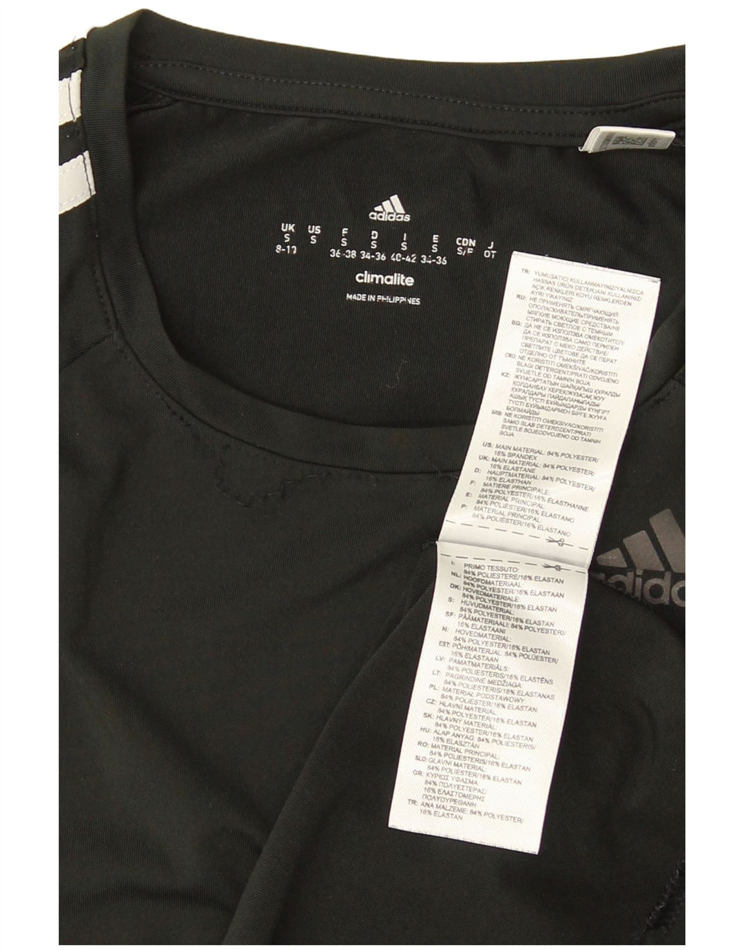 T-shirt Adidas Climalite da donna Top UK 8/10 Small Poliestere nero