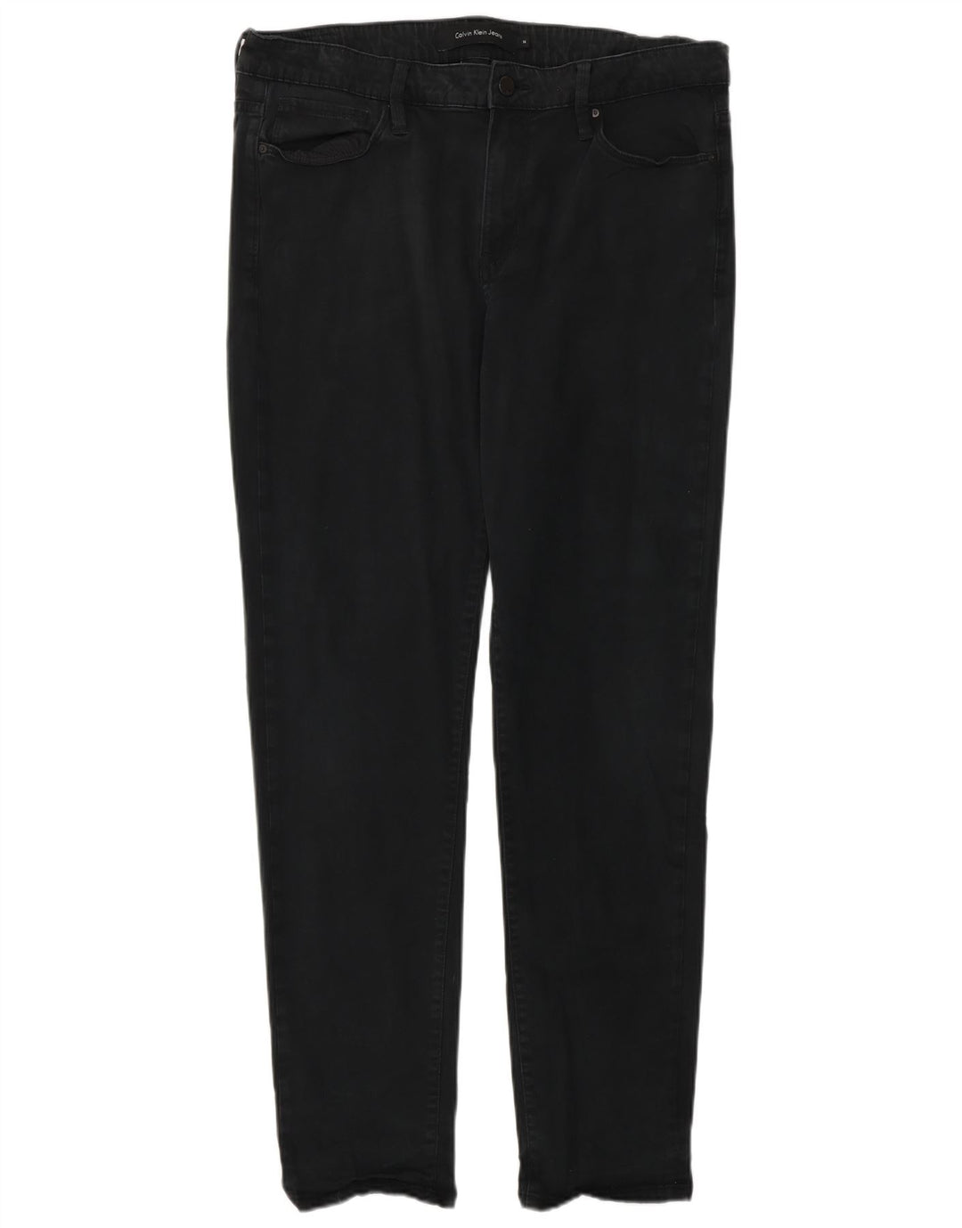 CALVIN KLEIN Jeans slim da donna US 14 XL W34 L32 Cotone nero