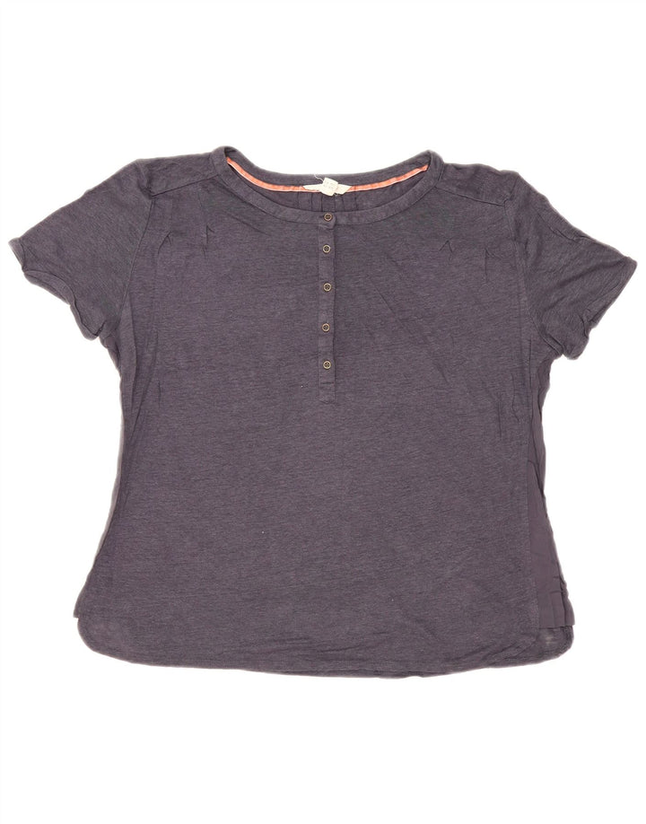T-shirt da donna White Stuff Top UK 14 grande lino blu navy