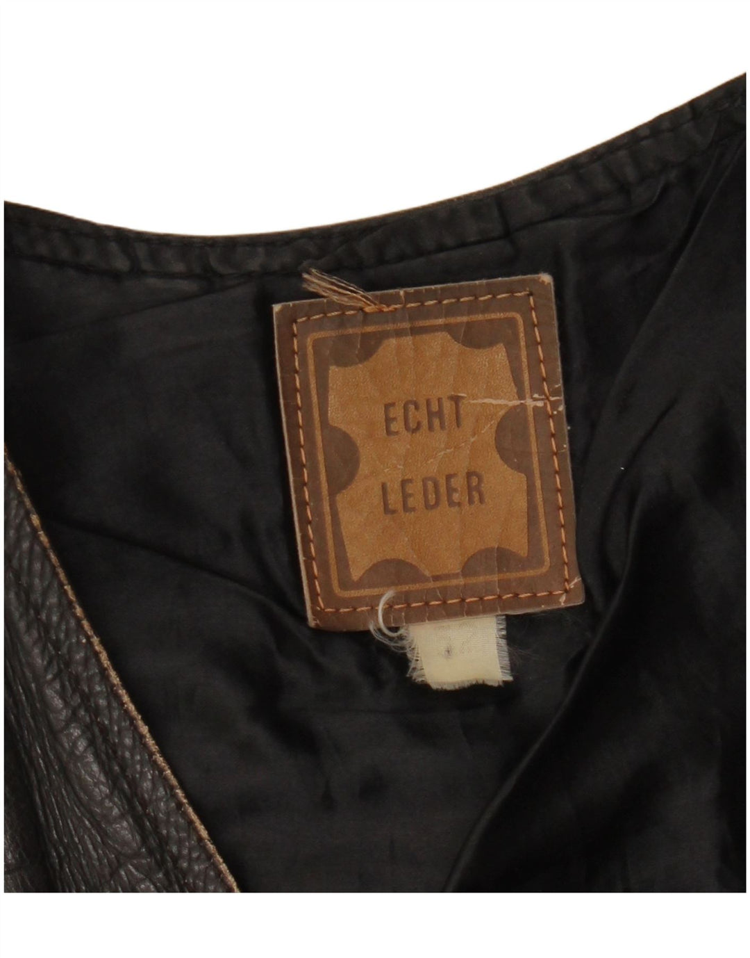 Gilet vintage da uomo in pelle corta IT 52 XL in pelle nera