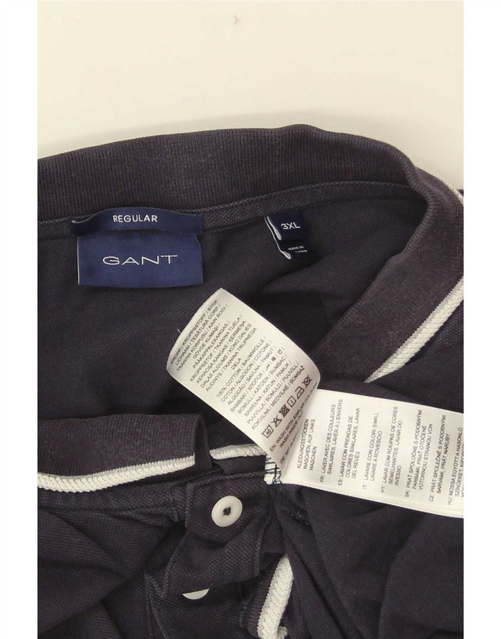 Polo Gant da uomo regolare 3XL in cotone blu navy