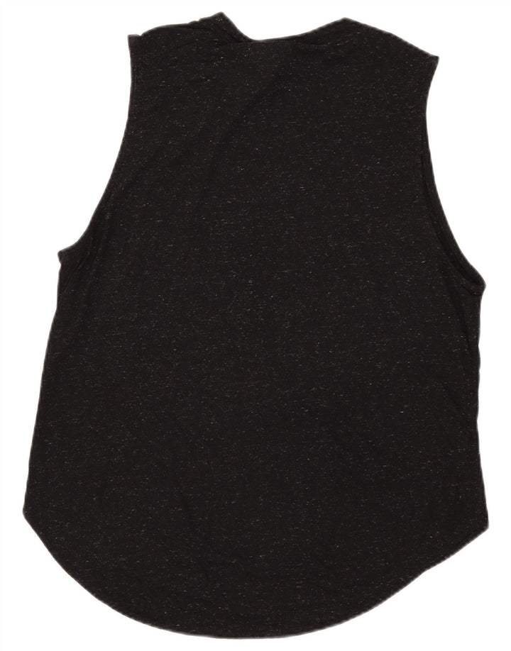 Canotta grafica da donna Adidas UK 12/14 media nera screziata