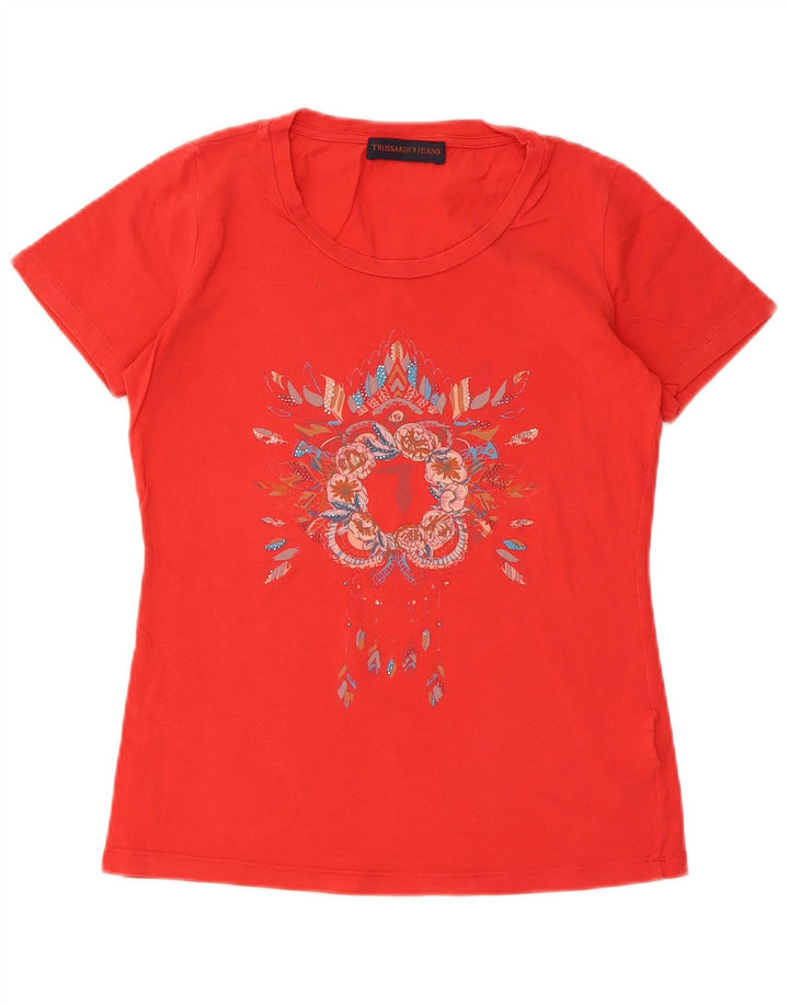 T-shirt grafica da donna Trussardi Top UK 10 Small Rossa