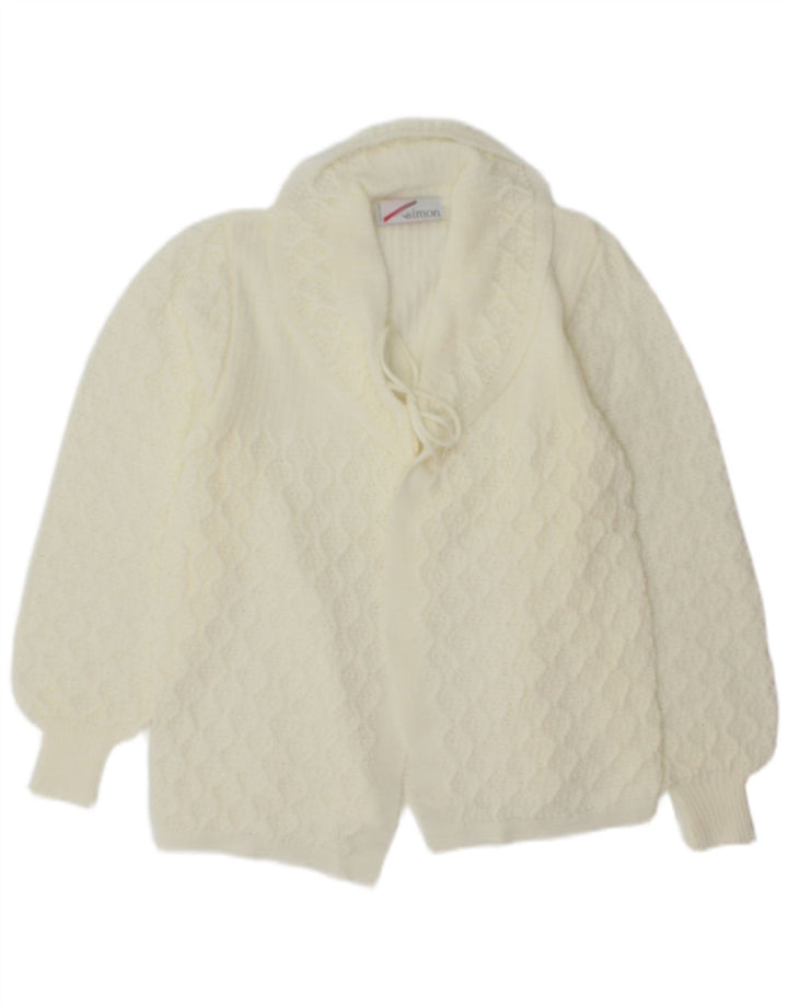 Maglione cardigan da donna Simon UK 12 bianco medio