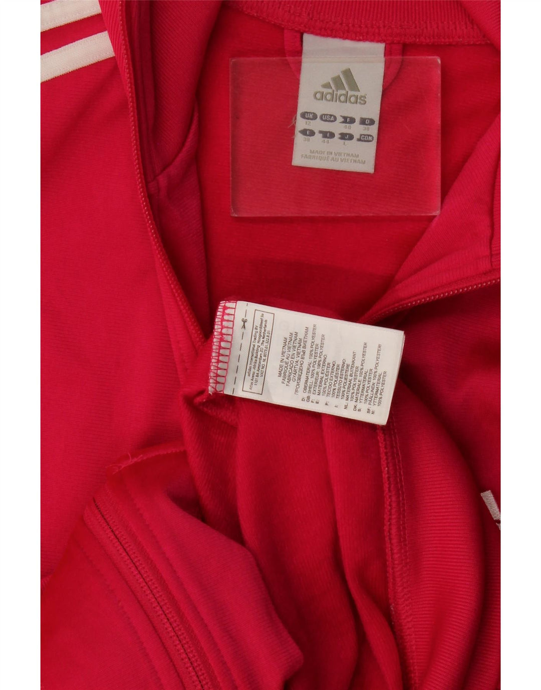 Giacca da tuta da donna Adidas UK 12 poliestere rosa medio