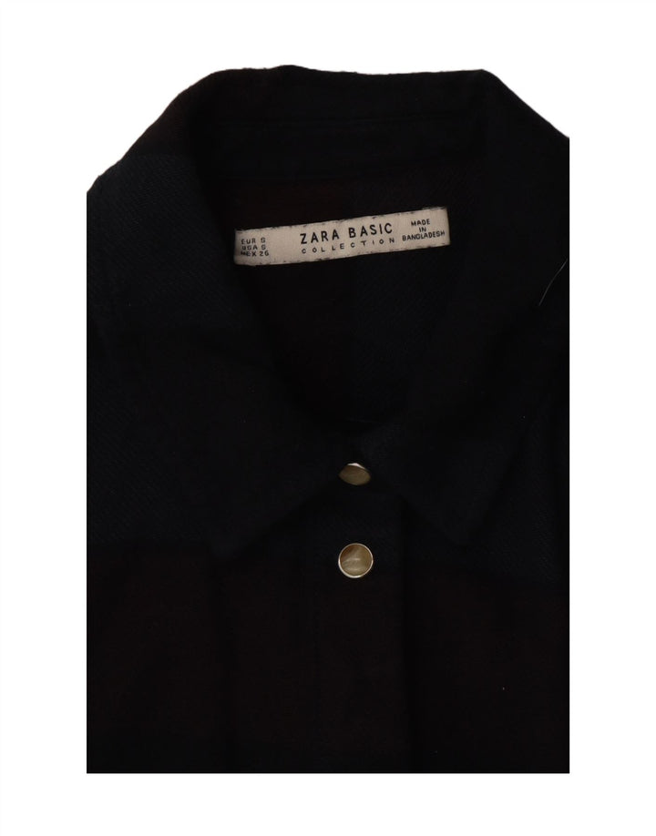 ZARA Womens Shirt Dress UK 10 Small Black Plaid Vintage Zara and Second-Hand Zara from Messina Hembry 