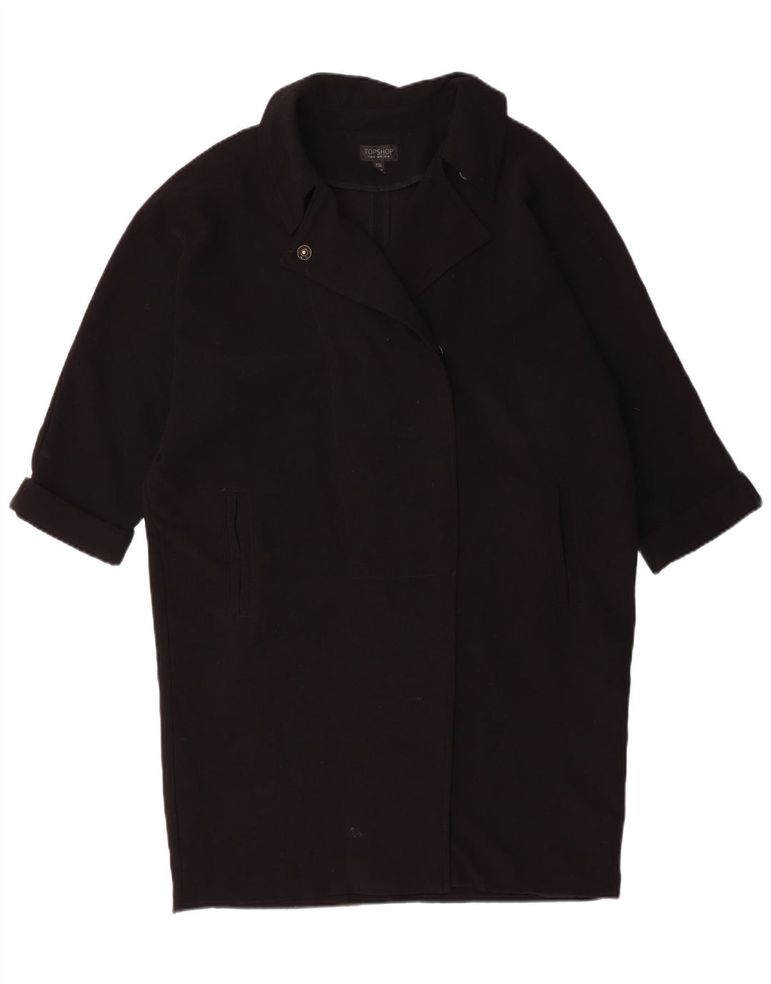 Soprabito oversize da donna Topshop UK 14 grande poliestere nero