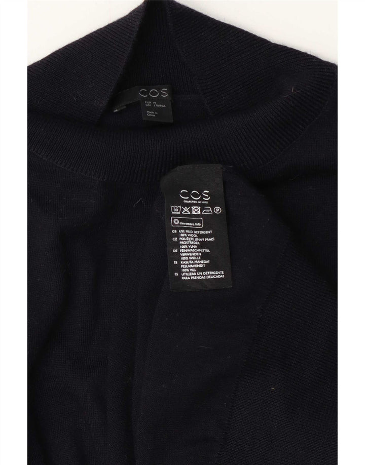 Maglione maglione collo alto da donna Cos UK 14 Lana blu navy medio