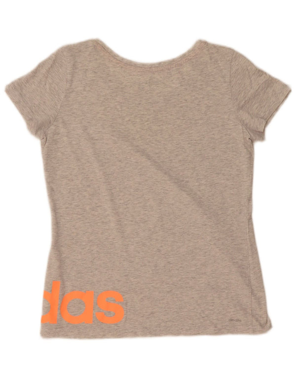 T-shirt grafica Adidas Climalite da donna UK 8/10 piccola grigia chiazzata