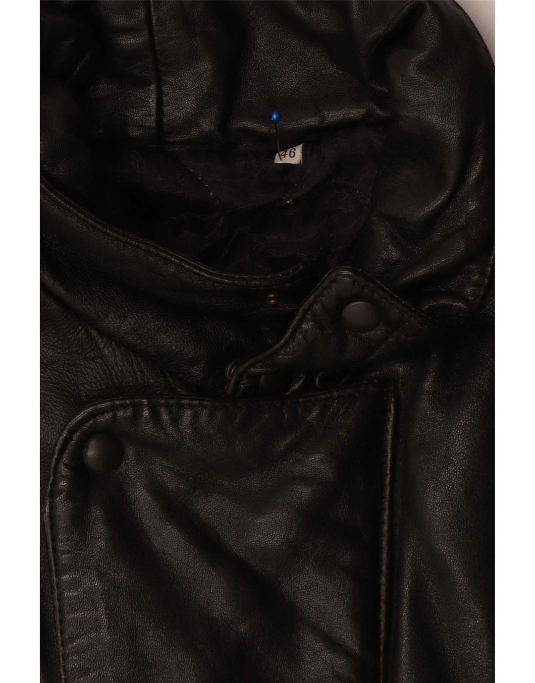 Giacca bomber in pelle da uomo vintage UK 46 3XL Pelle nera