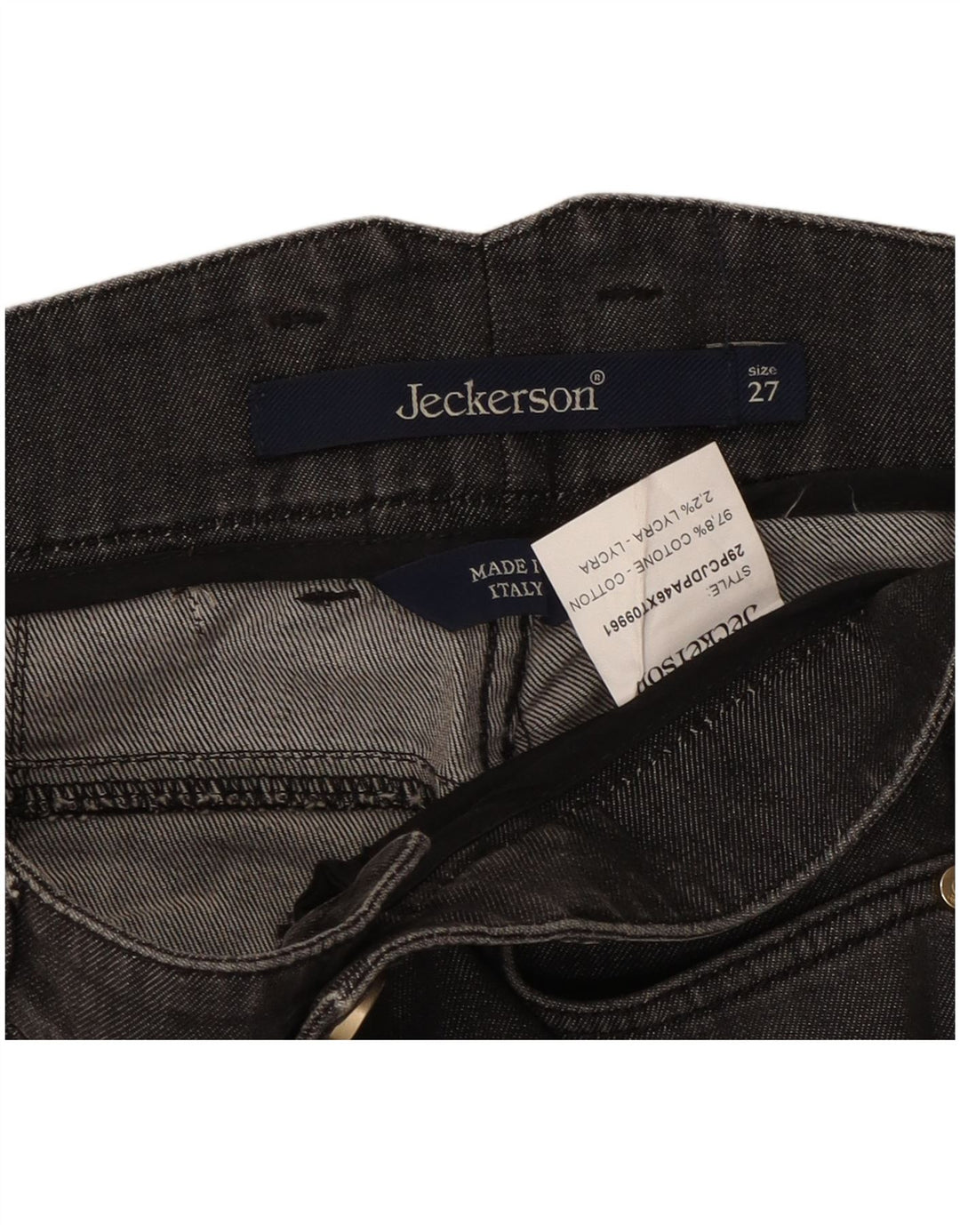 Jeans slim da donna Jeckerson W27 L29 cotone nero
