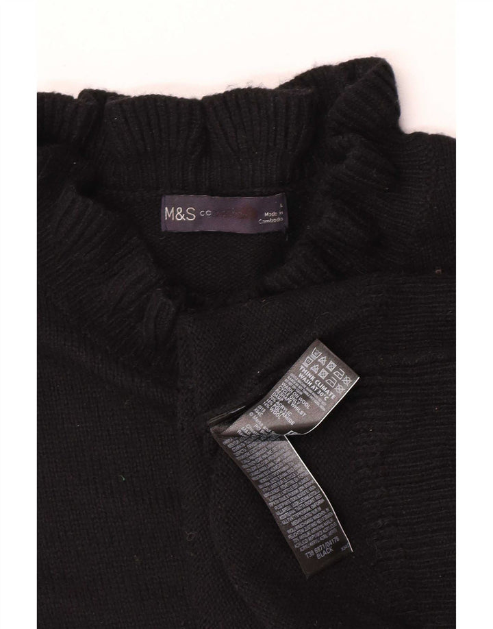 Maglione maglione a collo alto da donna Marks & Spencer UK 16 grande nero