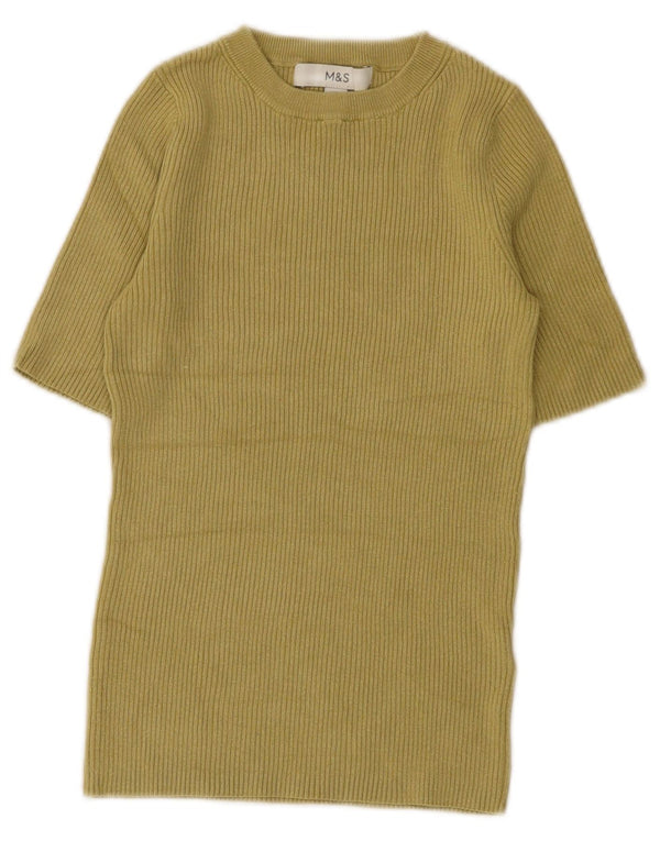 Maglione maglione girocollo corto da donna Marks & Spencer UK 6 XS Cachi