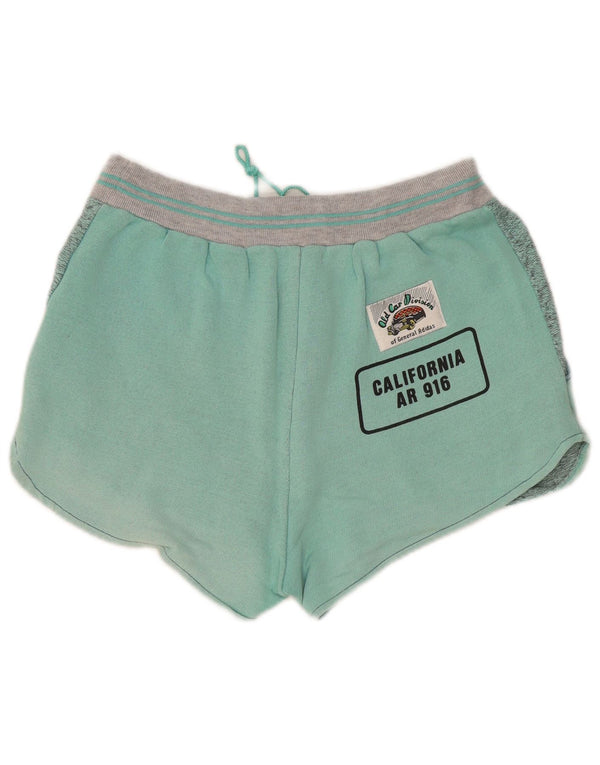 Pantaloncini sportivi Adidas da donna con grafica UK 6 XS verde cotone color block