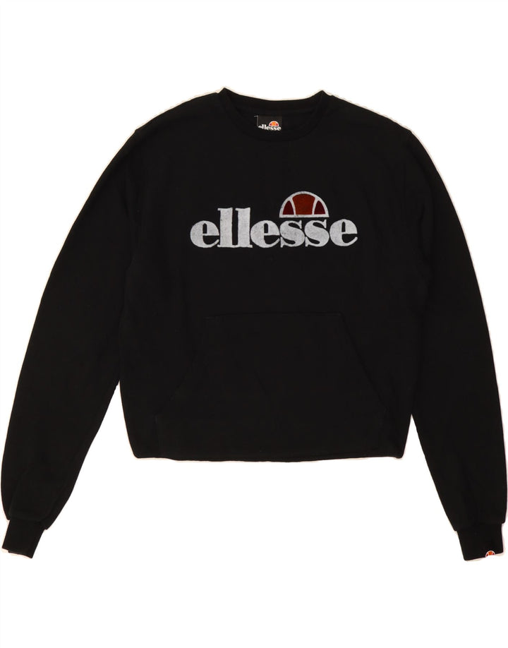 Womens Crop Graphic Sweatshirt Jumper UK 10 Small Vintage Ellesse and Second-Hand Ellesse from Messina Hembry 