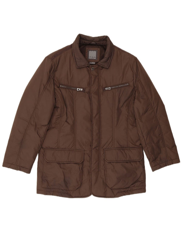 Geox Giacca imbottita vestibilità regolare da uomo UK 38 Marrone medio