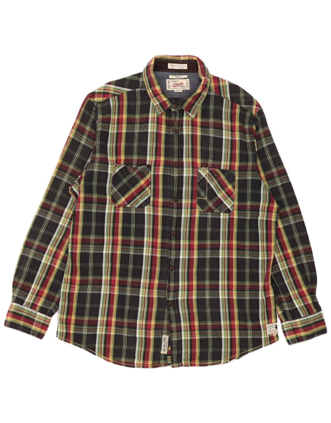 Camicia in flanella da uomo a quadri personalizzata Marlboro Classics 3XL a quadri neri