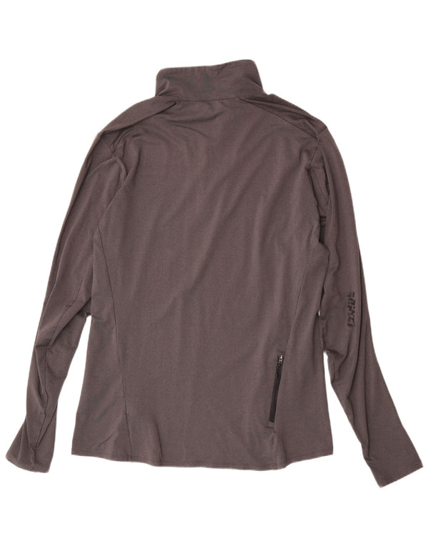 Top della tuta da uomo Adidas Climalite con zip e collo in poliestere grigio medio