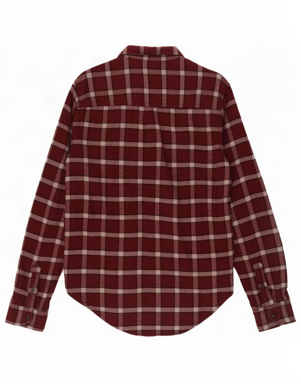 Camicia oversize in flanella da donna Abercrombie & Fitch UK 6 XS Bordeaux a quadri