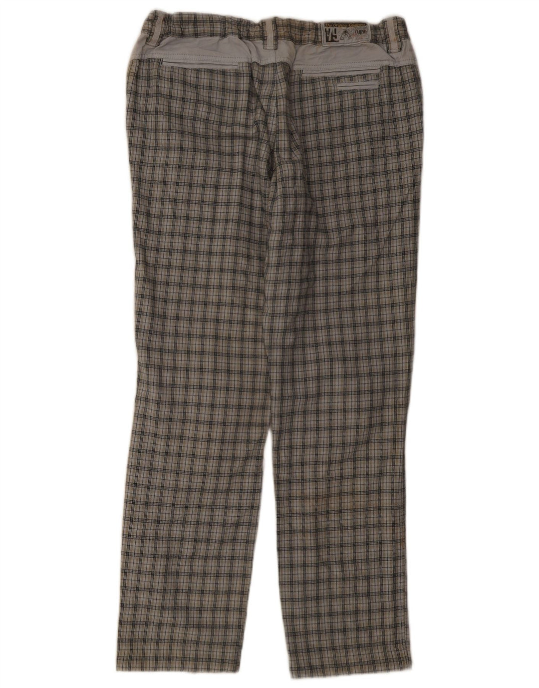 Pantaloni chino dritti da uomo Think Pink grandi W36 L32 a quadri grigi