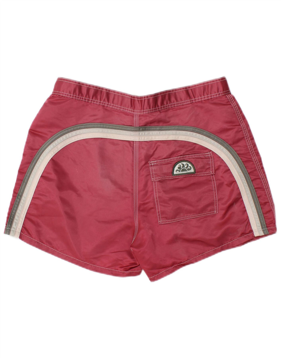 Pantaloncini da bagno da uomo Sundek nylon a righe bordeaux medio