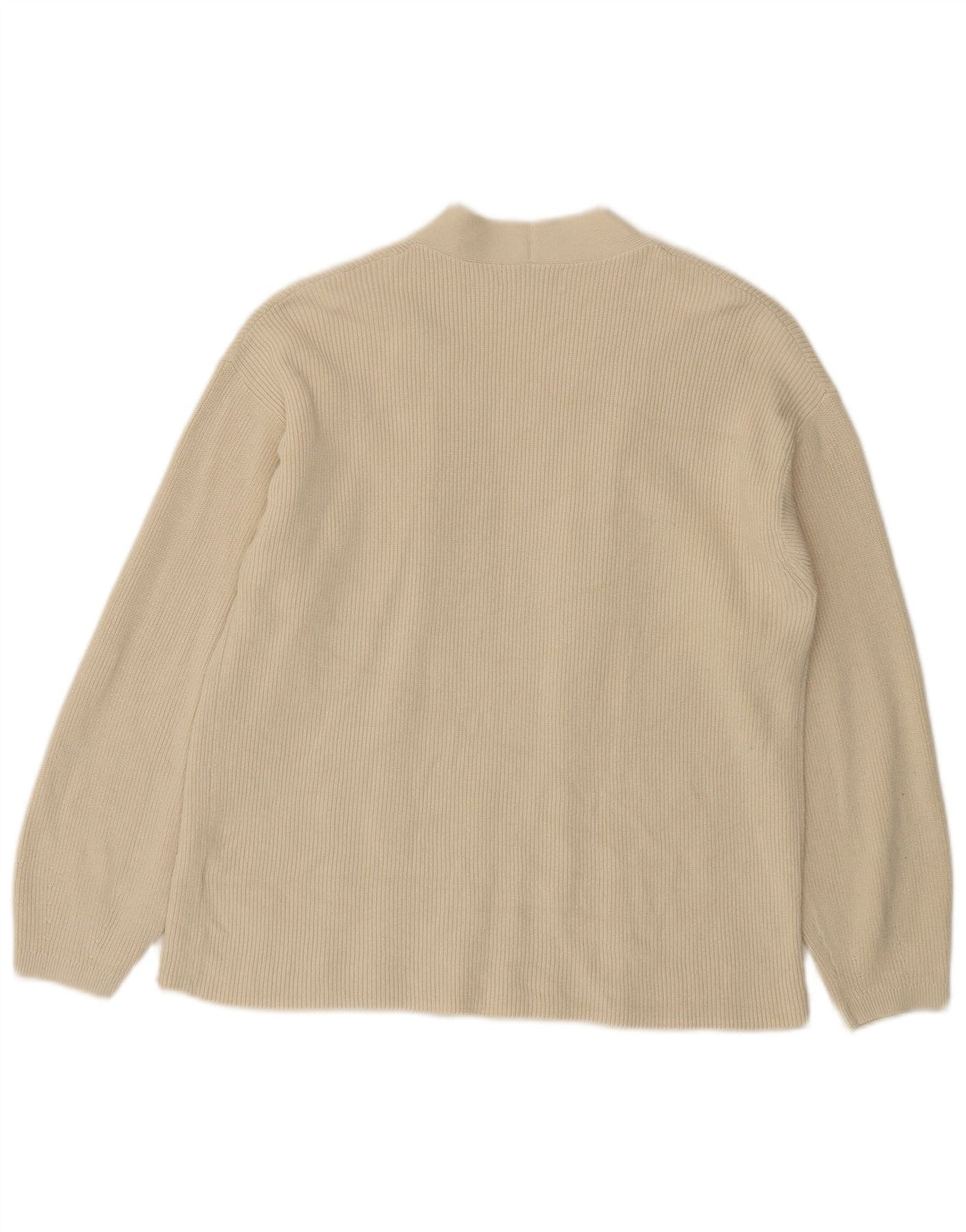 Maglione cardigan aperto da donna Marks & Spencer UK 14 cotone bianco sporco medio